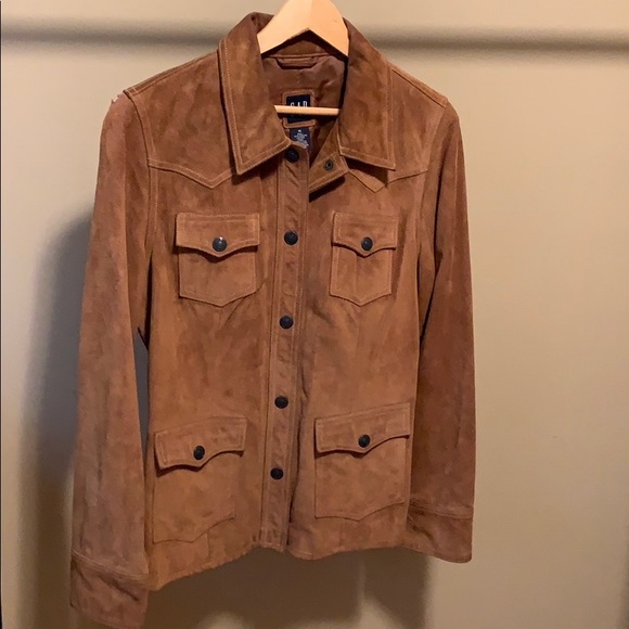 Vintage Gap Chocolate Suede Leather Jacket- Medium - Picture 1 of 13